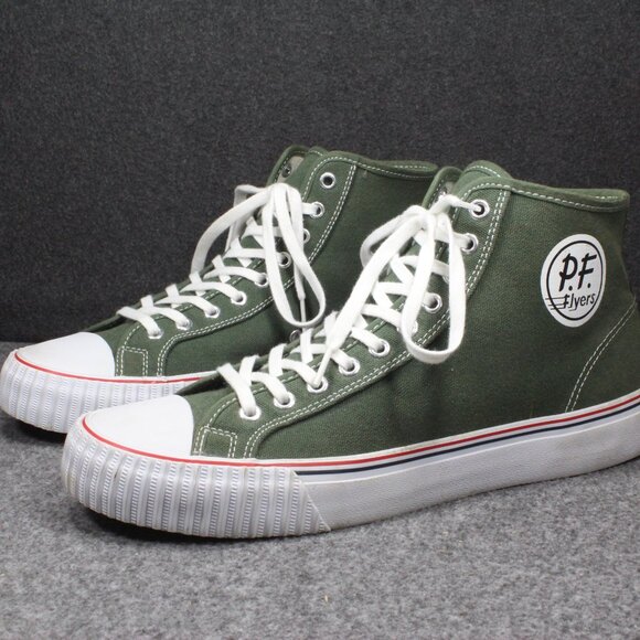 PF Flyers Center Hi Top Sneakers Forest Green Shoes Retro Vintage Mens Size 11 - Picture 2 of 12